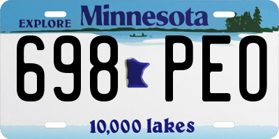 MN license plate 698PEO