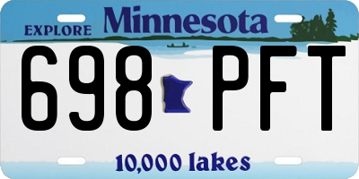 MN license plate 698PFT