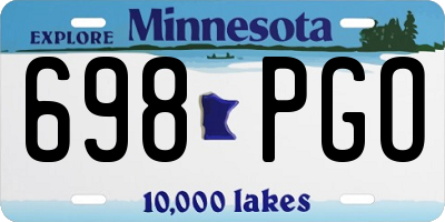 MN license plate 698PGO