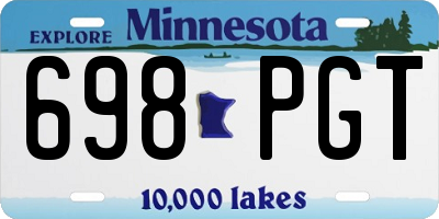 MN license plate 698PGT