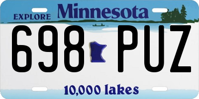 MN license plate 698PUZ