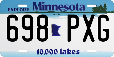MN license plate 698PXG