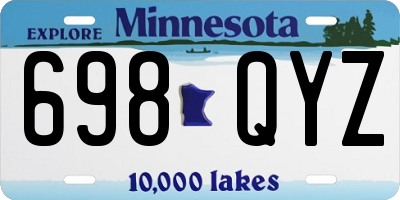 MN license plate 698QYZ