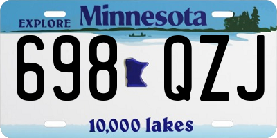 MN license plate 698QZJ
