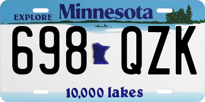 MN license plate 698QZK