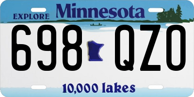 MN license plate 698QZO