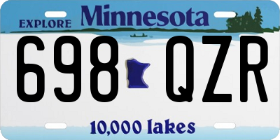 MN license plate 698QZR