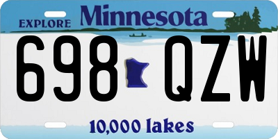 MN license plate 698QZW