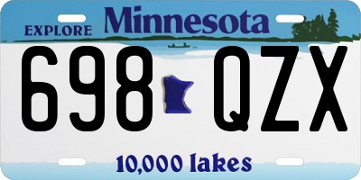 MN license plate 698QZX