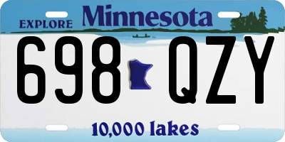 MN license plate 698QZY