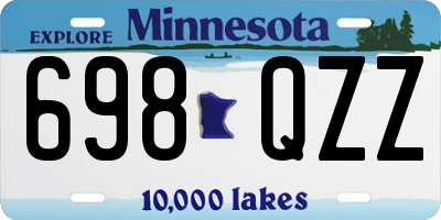 MN license plate 698QZZ