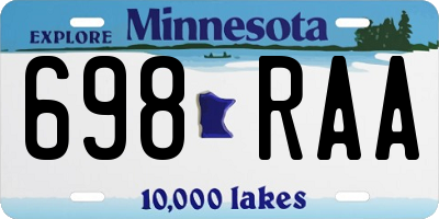 MN license plate 698RAA