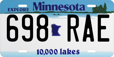 MN license plate 698RAE