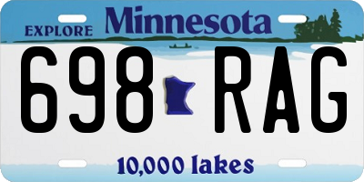 MN license plate 698RAG