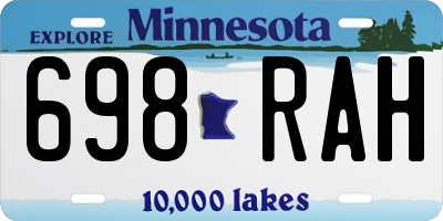 MN license plate 698RAH