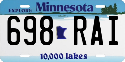 MN license plate 698RAI