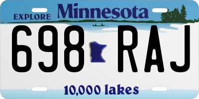 MN license plate 698RAJ