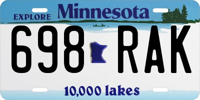 MN license plate 698RAK