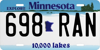 MN license plate 698RAN