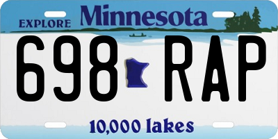 MN license plate 698RAP