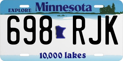 MN license plate 698RJK