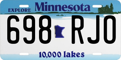MN license plate 698RJO