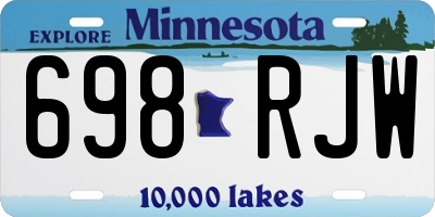 MN license plate 698RJW