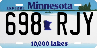 MN license plate 698RJY