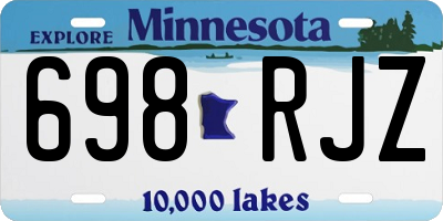 MN license plate 698RJZ