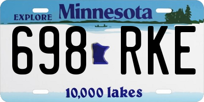 MN license plate 698RKE