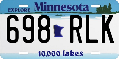 MN license plate 698RLK
