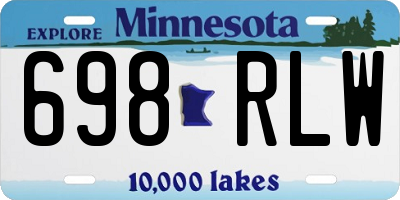 MN license plate 698RLW