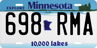MN license plate 698RMA