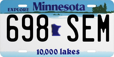 MN license plate 698SEM
