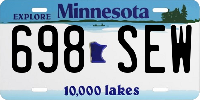 MN license plate 698SEW