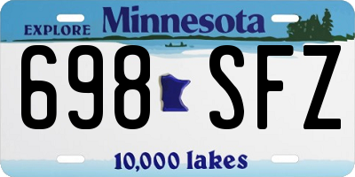 MN license plate 698SFZ