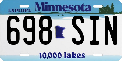 MN license plate 698SIN