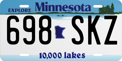 MN license plate 698SKZ