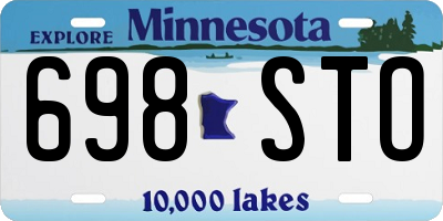 MN license plate 698STO