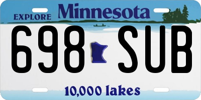 MN license plate 698SUB