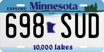 MN license plate 698SUD