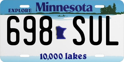 MN license plate 698SUL