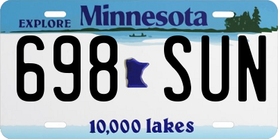 MN license plate 698SUN