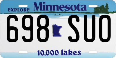 MN license plate 698SUO