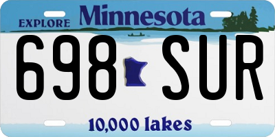 MN license plate 698SUR