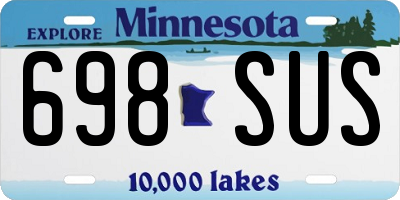 MN license plate 698SUS