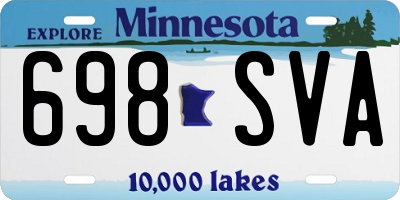 MN license plate 698SVA
