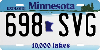 MN license plate 698SVG