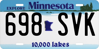 MN license plate 698SVK