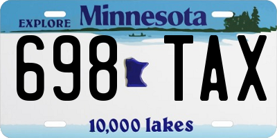 MN license plate 698TAX